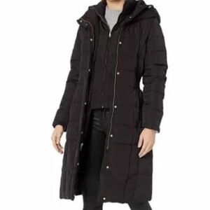 Cole Taffeta Down Winter Snow Coat with Vest and Hood in Black Medium